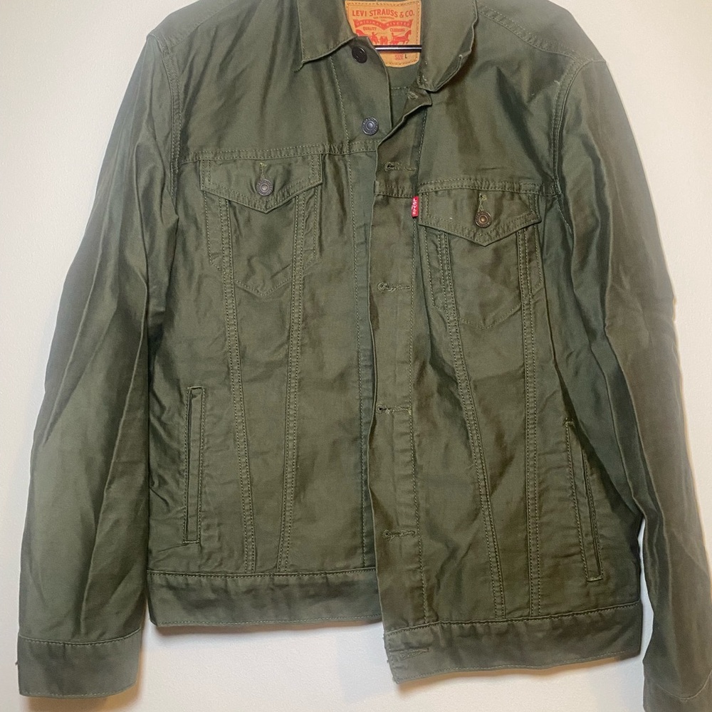 Men’s Levi’s denim jacket shirt lightweight green Large